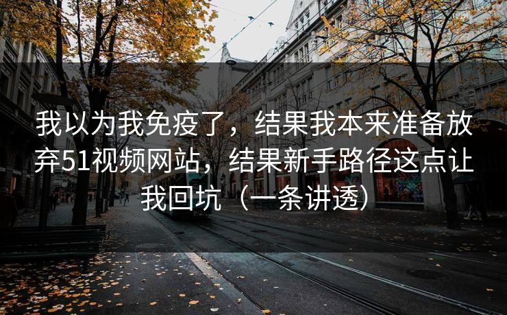 我以为我免疫了，结果我本来准备放弃51视频网站，结果新手路径这点让我回坑（一条讲透）