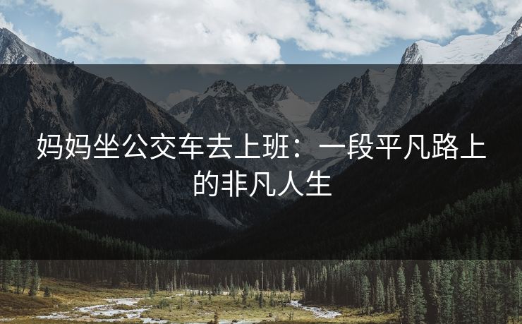 妈妈坐公交车去上班：一段平凡路上的非凡人生