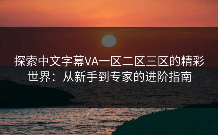 探索中文字幕VA一区二区三区的精彩世界：从新手到专家的进阶指南